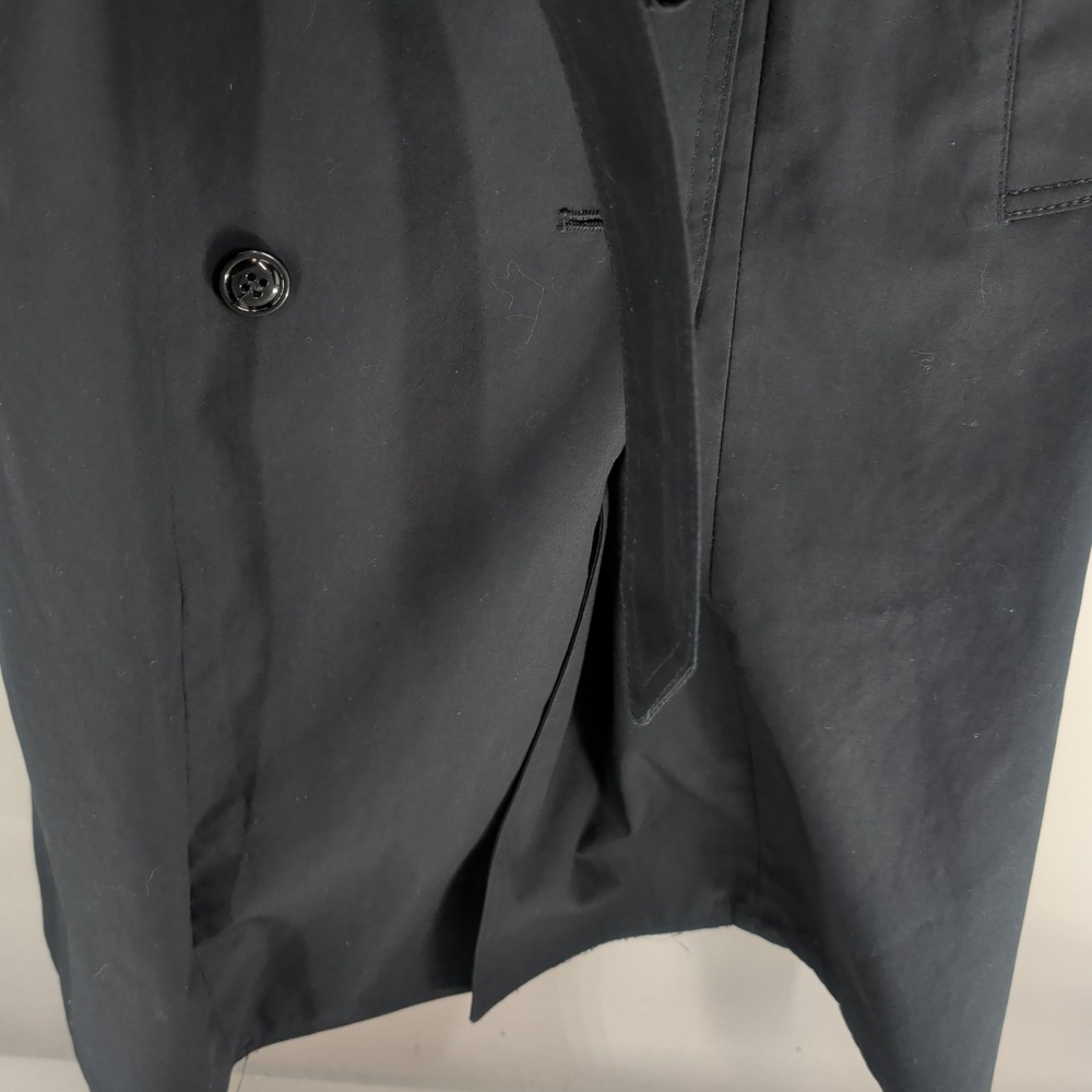Vintage Retro Double Breasted Notched Lapel Collar Trench Coat Black Size 12 S‎ - Picture 5 of 11